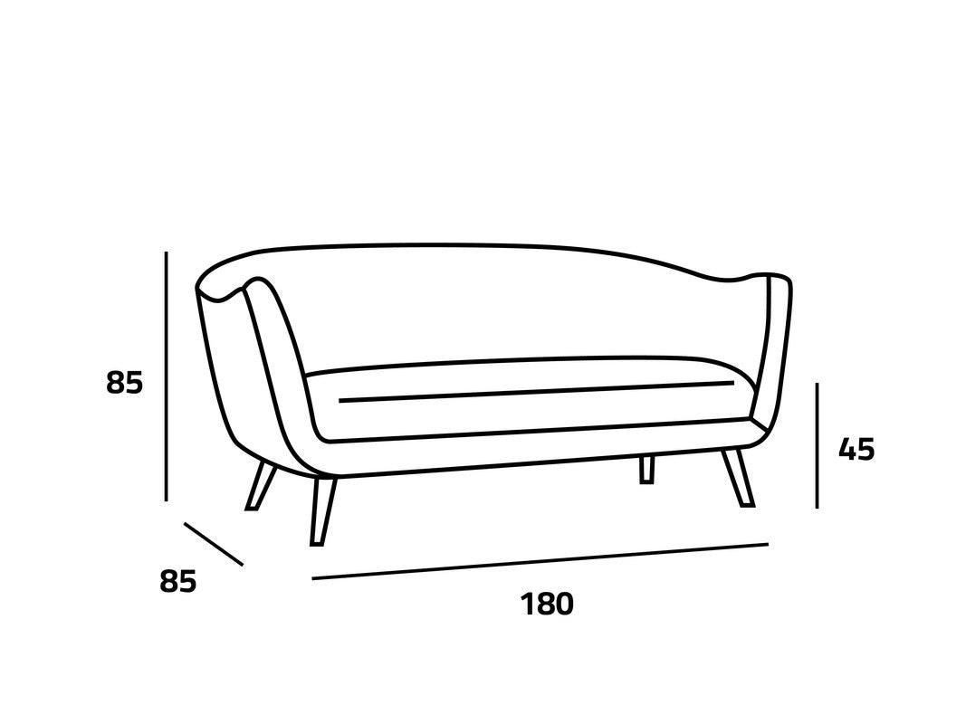 Sophisticated Gray Velvet 2-Seater Sofa Swedish Wood By Alhome - ALHOME