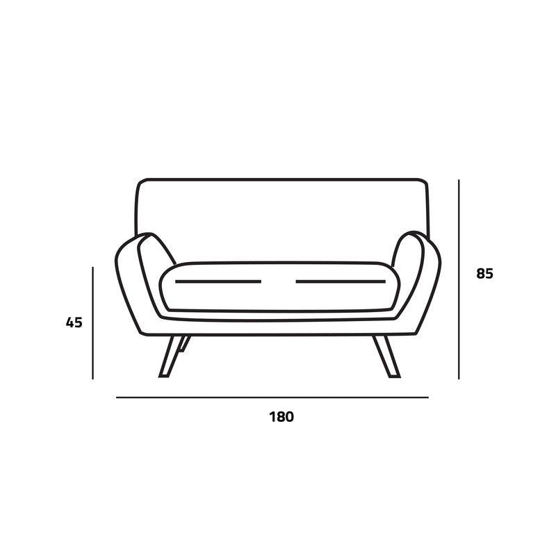 Modern Gray Linen 2-Seater Sofa Swedish Wood By Alhome - 110110822 - ALHOME