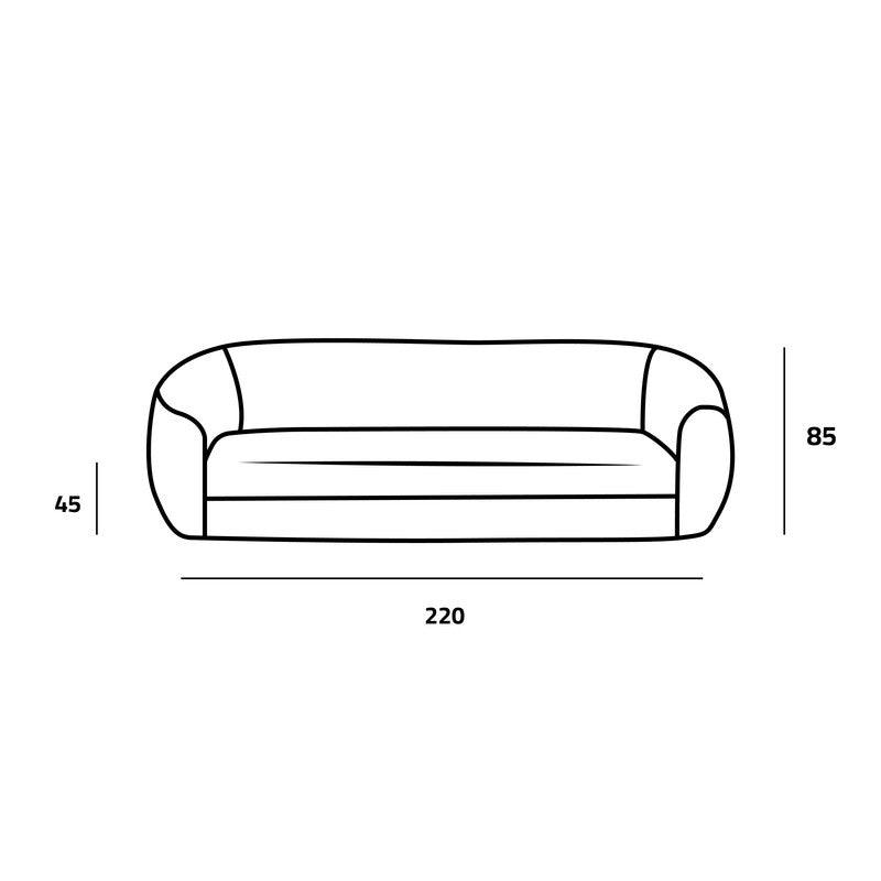 Elegant White Boucle 3-Seater Sofa Swedish Wood By Alhome - ALHOME