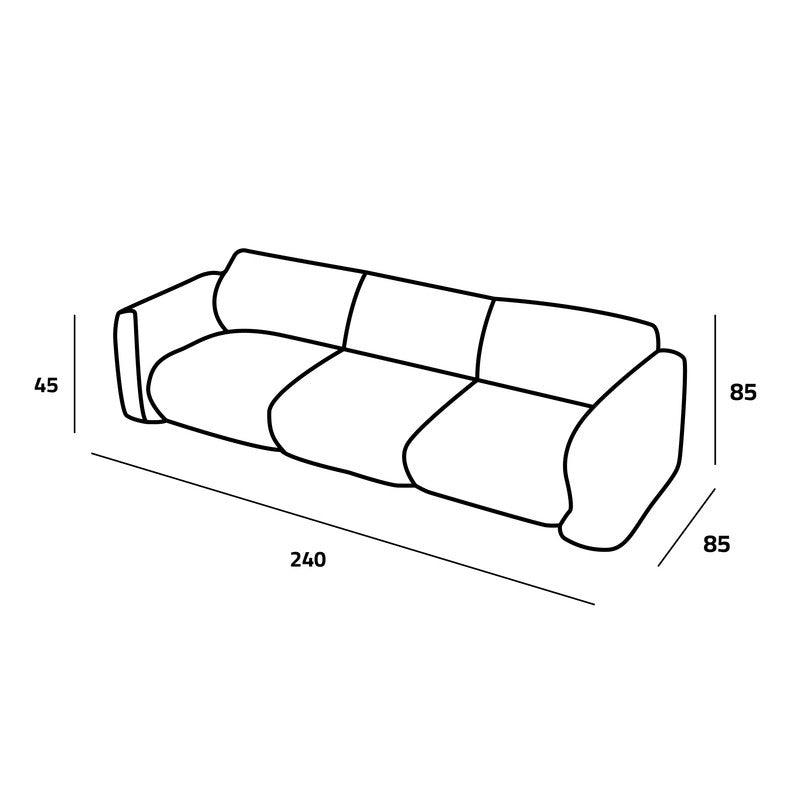 Luxurious White Boucle 3-Seater Sofa Swedish Wood By Alhome - ALHOME