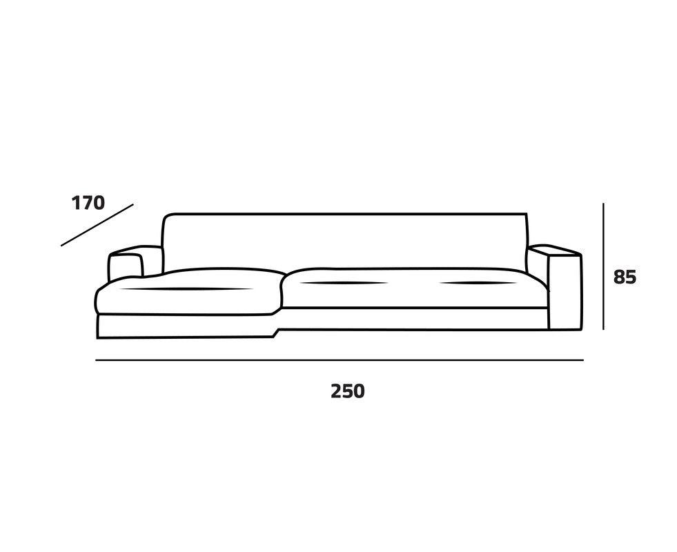 Stylish Gray Velvet L-Shaped Sofa - 90x250x170x45 cm - Swedish Wood By Alhome - 110111033 - ALHOME