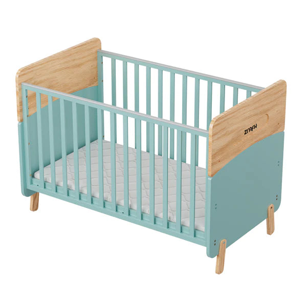 Wooden Convertible Baby Crib to Toddler Bed with Mosquito Net Green/Almond - WBB910-1G