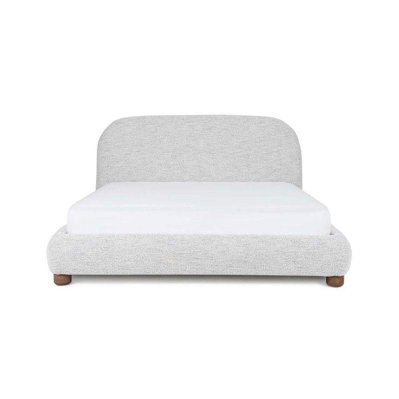 Modern Chenille Bed Frame by Alhome - Off-White