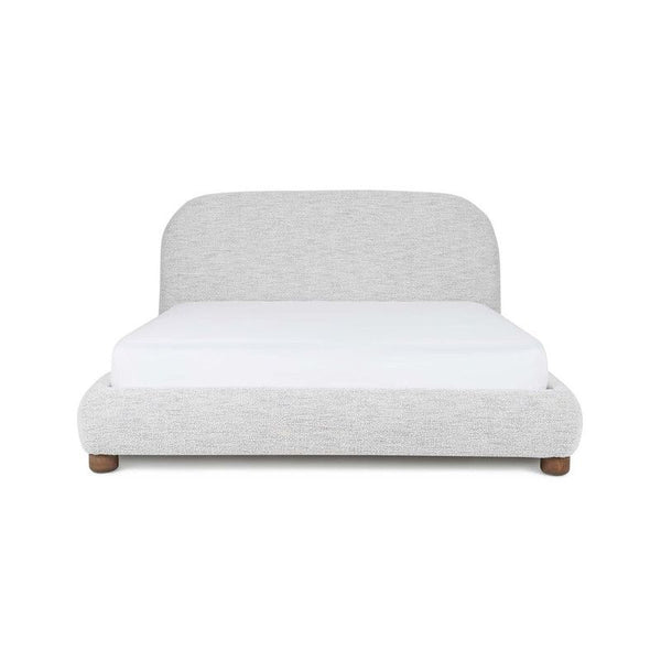 Modern Chenille Bed Frame by Alhome - Off-White