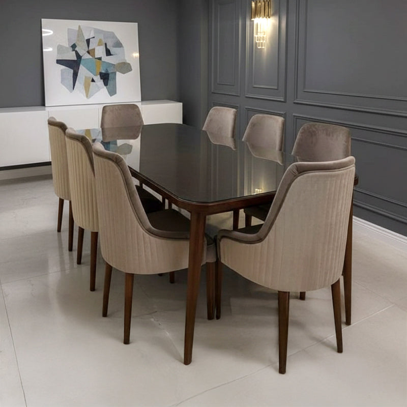 Dining Table Wood and Glass by Alhome - 200x76x90 cm