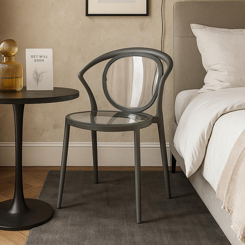 Modern Plastic Chair with Clear Back - 56x50x81 cm