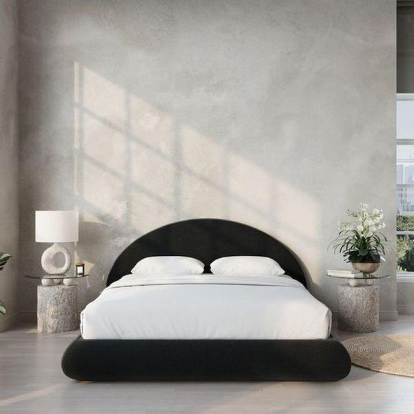 Black Bouclأ© Supreme: Swedish Wood Super King Bed (200x200x125) by Alhome - Zrafh.com - Your Destination for Baby & Mother Needs in Saudi Arabia