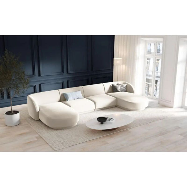 Modern Stylish Velvet U-Shape Sofa - 360x166x85x85 cm - By Alhome