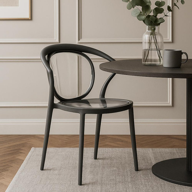 Modern Plastic Chair with Clear Back - 56x50x81 cm