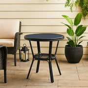 Elegant Round Side Table - Black - 60x60x65 cm
