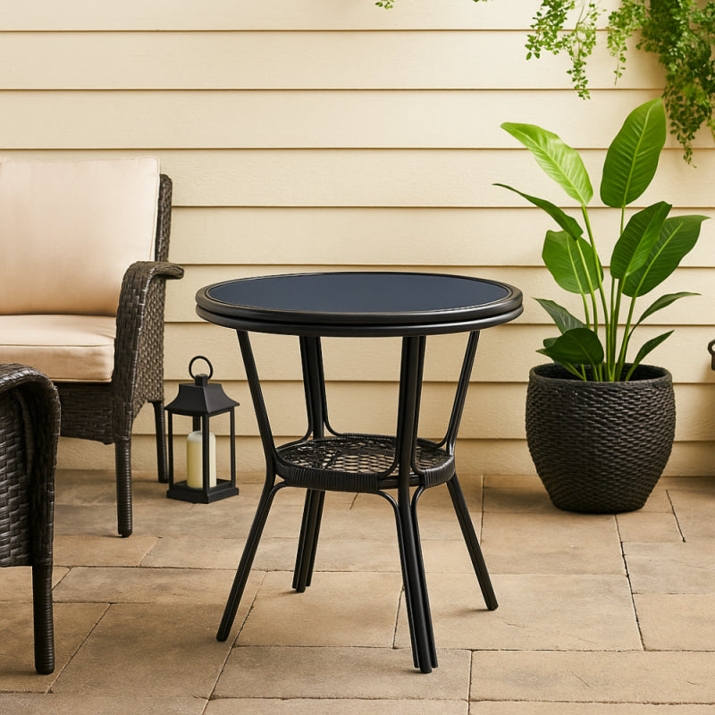 Elegant Round Side Table - Black - 60x60x65 cm