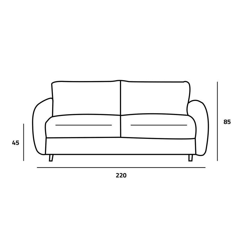 Minimalist Gray Linen 3-Seater Sofa Swedish Wood By Alhome - ALHOME