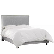 Silver Dream: Single Bed in Swedish Wood with Linen Fabric, Color Silver, Dimensions 120x200x140 by Alhome - Zrafh.com - Your Destination for Baby & Mother Needs in Saudi Arabia