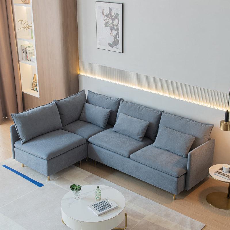 Modern Cozy Velvet L-Shape Sofa - 270x150x85x85 cm - By Alhome