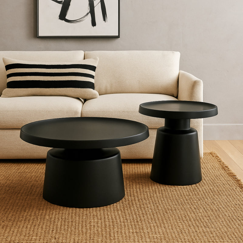 Stylish and Modern Metal Tea Table Set - 2 Pieces