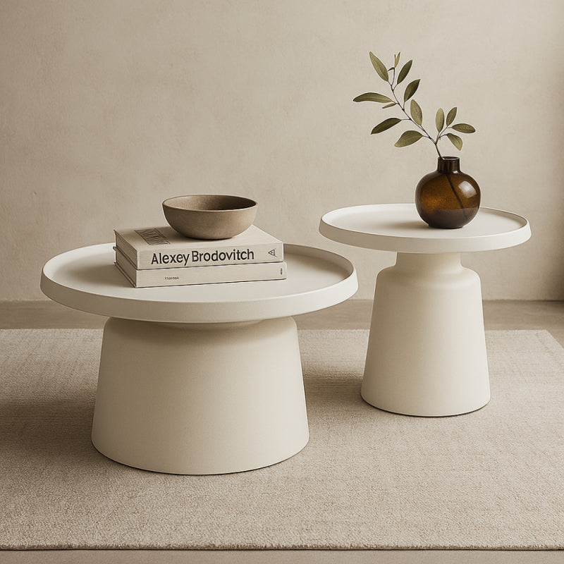 Stylish and Modern Metal Tea Table Set - 2 Pieces