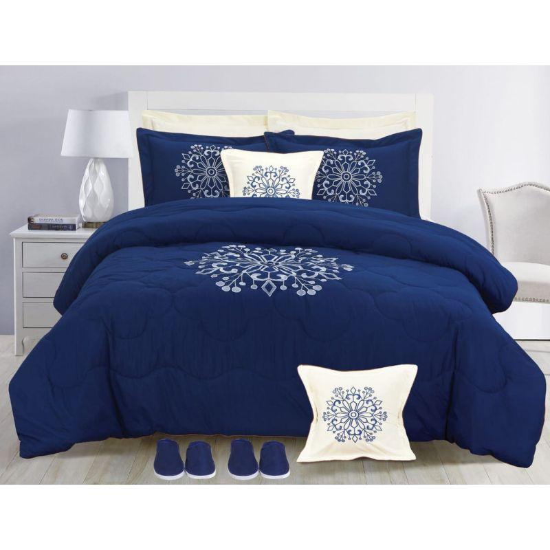 Embroidered Bedding 12 Pieces - Double - By Alhome - ALHOME