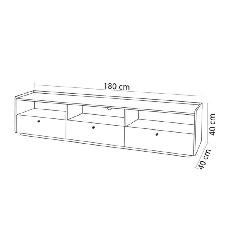 Stylish Wooden TV Unit - White and Brown - 160x40x40 cm