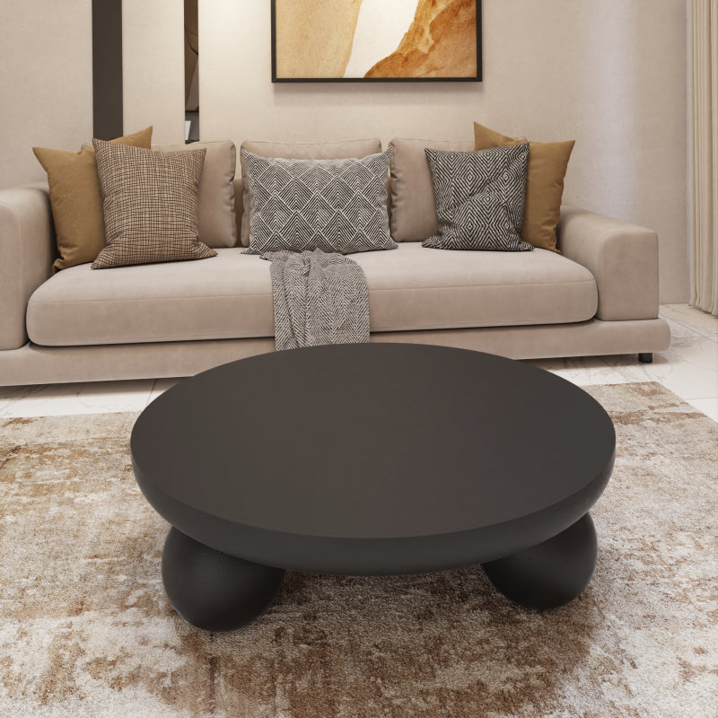 Modern Coffee Center Table Marble and Wood by Alhome - 95x34x95 cm