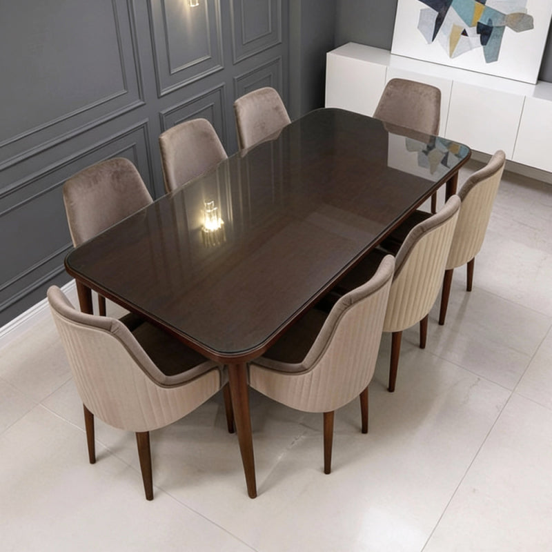Dining Table Wood and Glass by Alhome - 200x76x90 cm