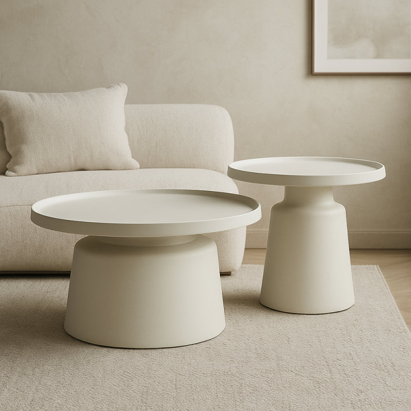 Stylish and Modern Metal Tea Table Set - 2 Pieces