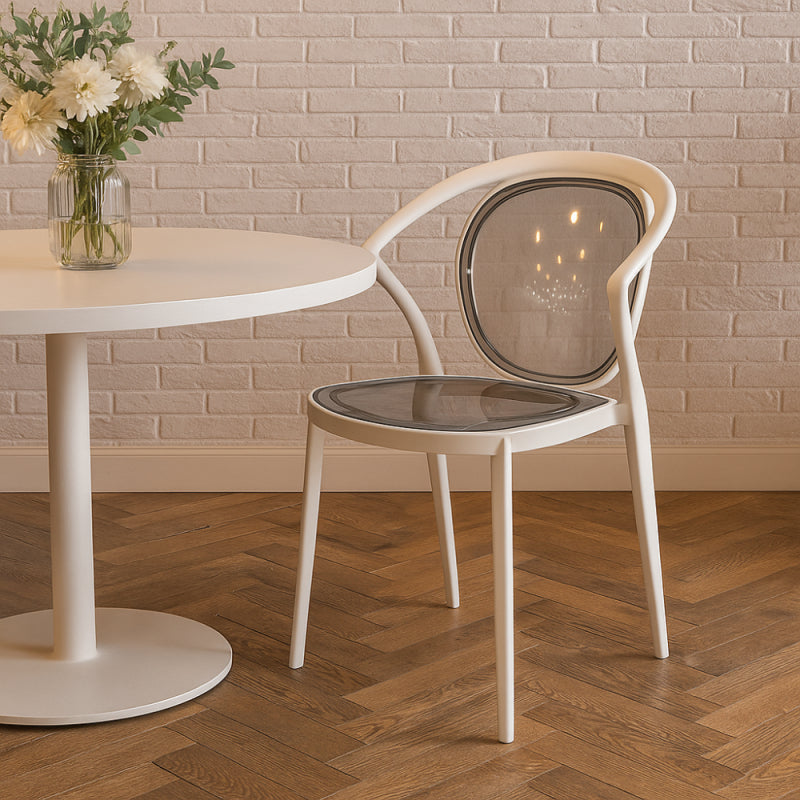 Modern Plastic Chair with Clear Back - 56x50x81 cm