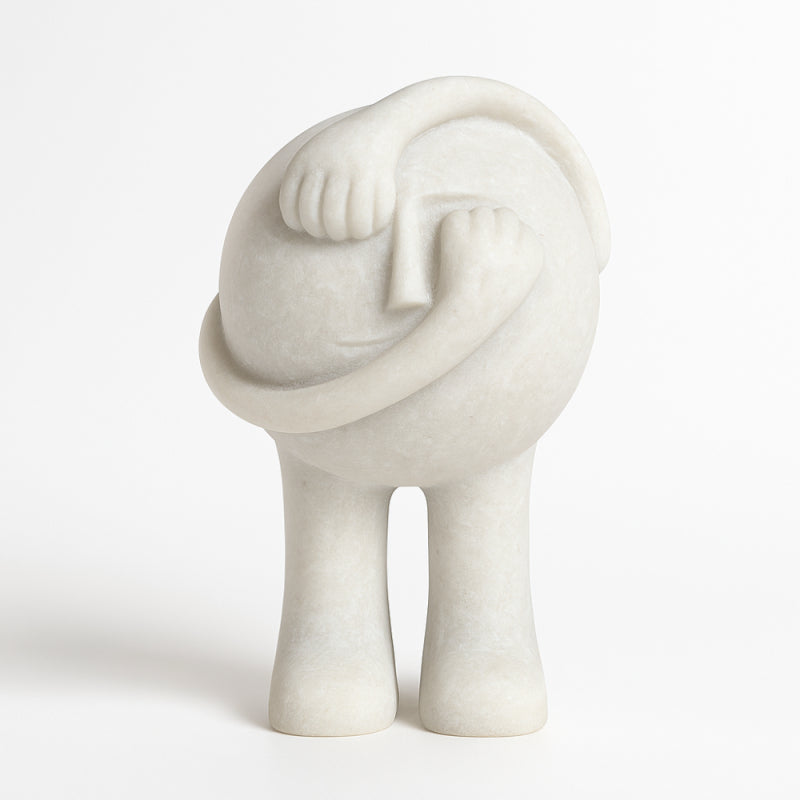 Modern Decorative Sculpture with a Distinctive Artistic Touch - 16 cm - Beige