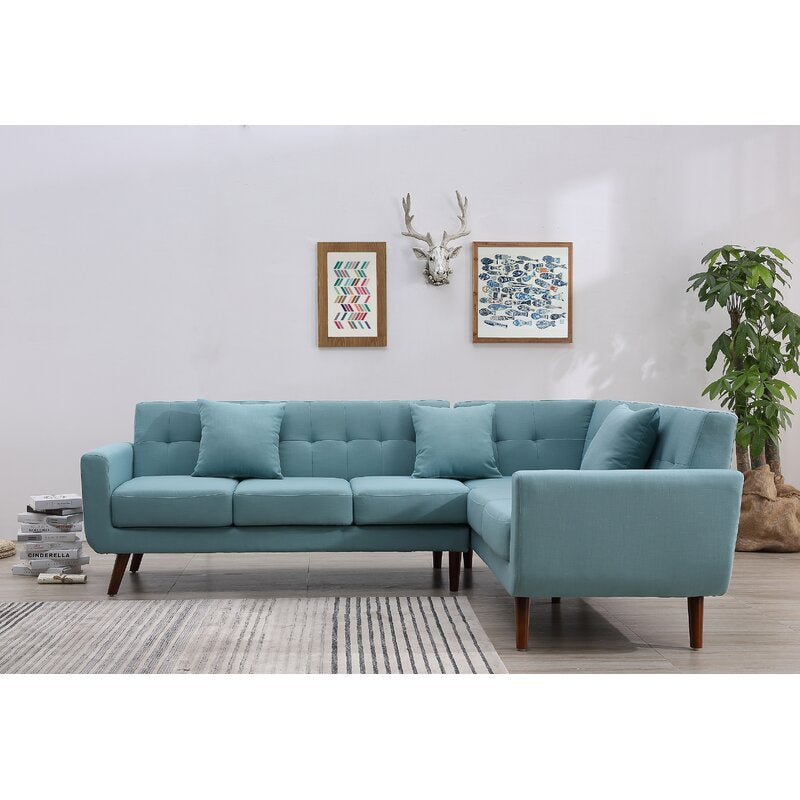 Modern Velvet L-Shape Sofa - 270x150x85x85 cm - By Alhome