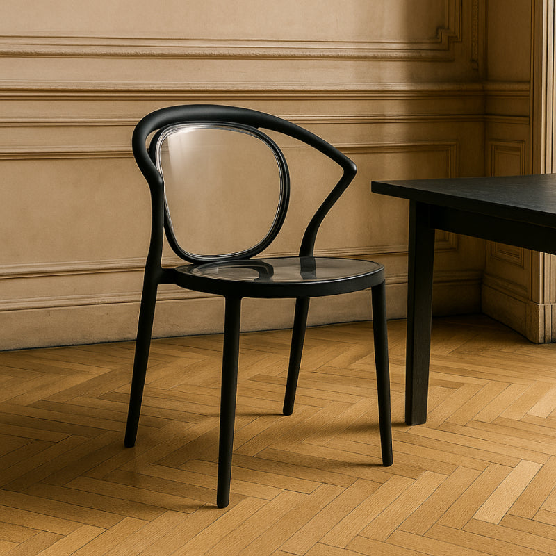 Modern Plastic Chair with Clear Back - 56x50x81 cm