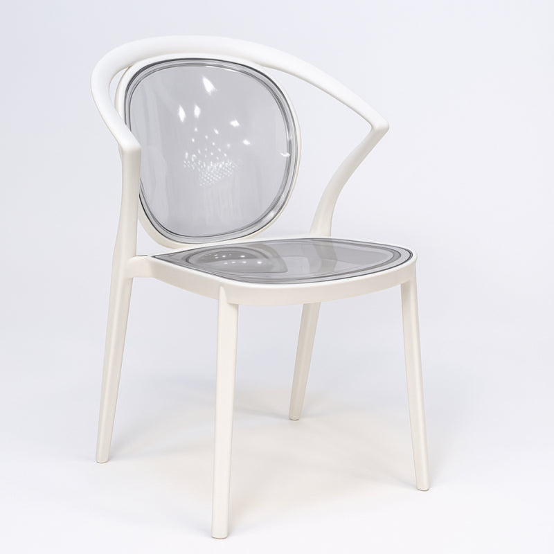 Modern Plastic Chair with Clear Back - 56x50x81 cm