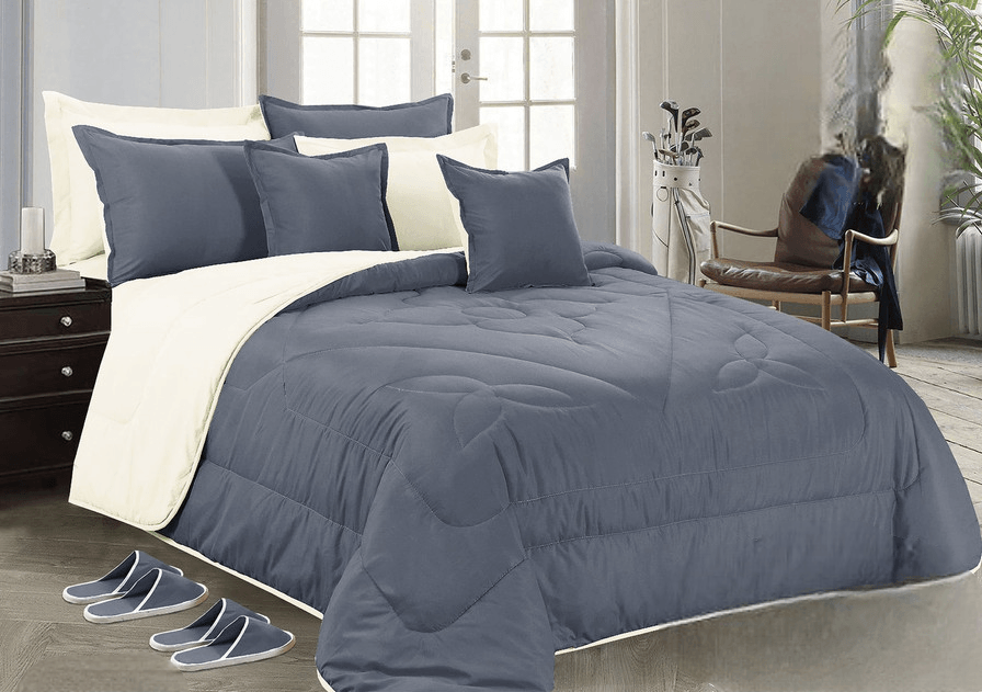 Plain Double-Sided Bedding 12 Pieces - Double - By Alhome - ALHOME