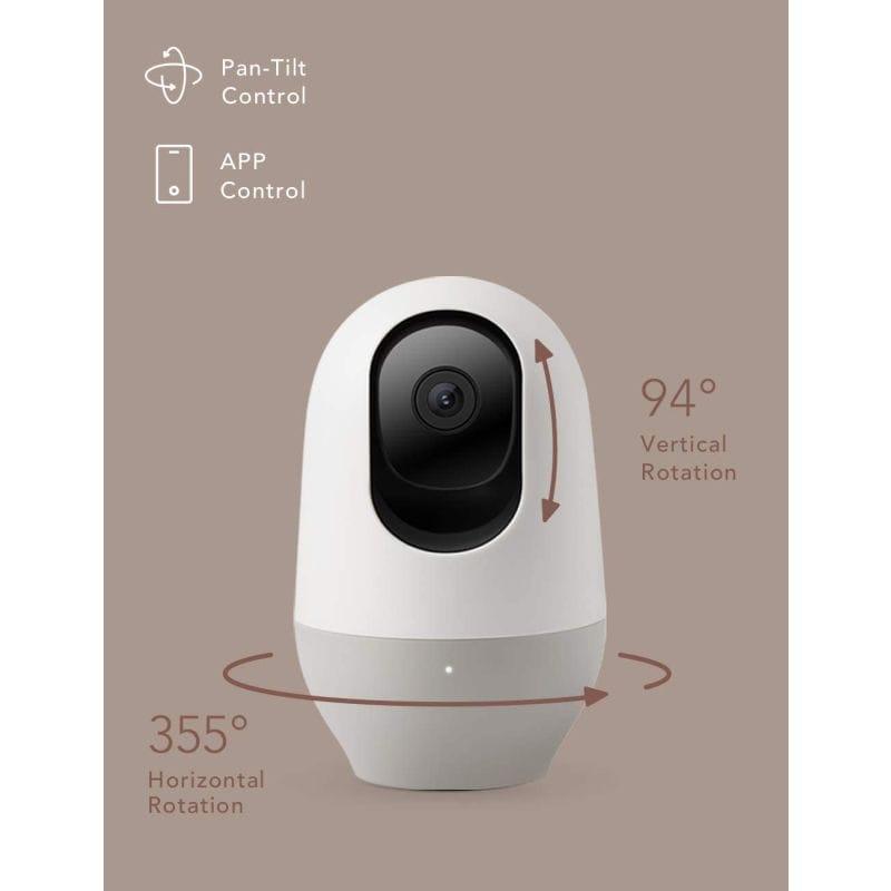 Nooie Baby Monitor, Wifi Camera Indoor, 360-Degree IP Camera, 1080P Super IR Night Vision Motion & Sound Detection - Alexa - ALHOME