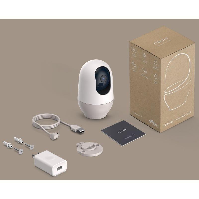 Nooie Baby Monitor, Wifi Camera Indoor, 360-Degree IP Camera, 1080P Super IR Night Vision Motion & Sound Detection - Alexa - ALHOME