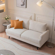 Modern Velvet 2 Seater Sofa - White - 180x85x85 cm - By Alhome - ALHOME
