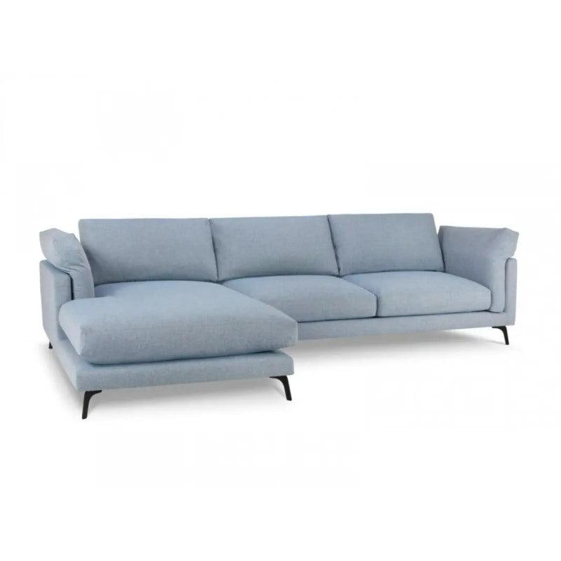 Linen Corner Sofa - Light Blue - 300x180x85x85 cm - By Alhome - ALHOME