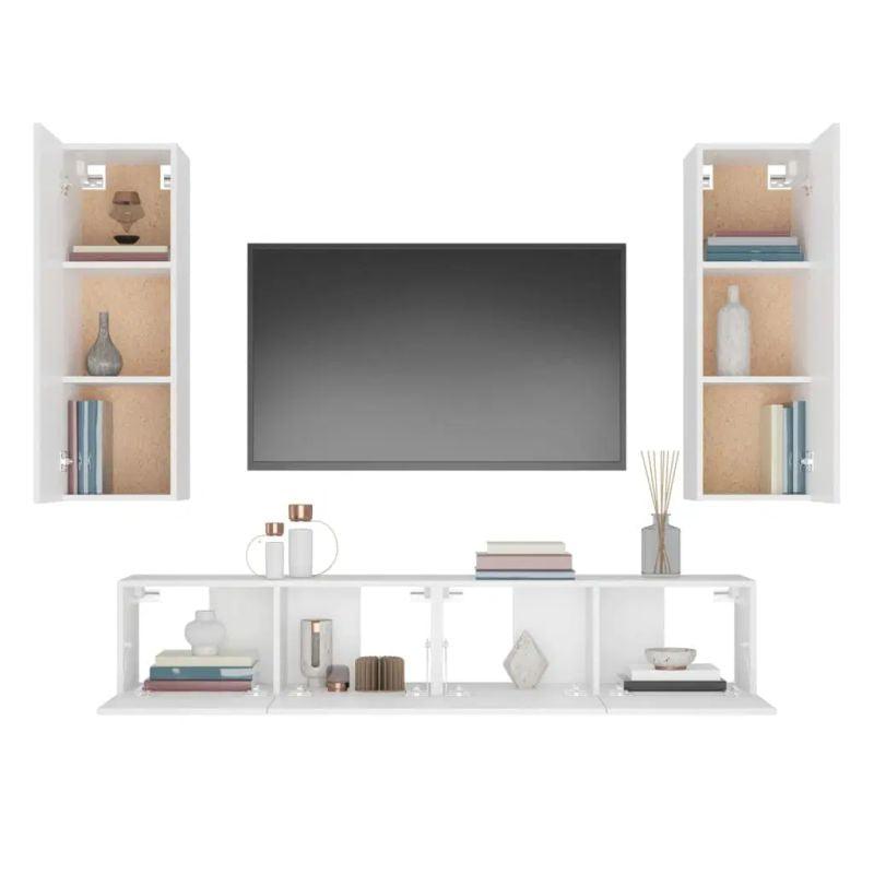 Sleek TV Table - MDF - White By Alhome - 110113035 - ALHOME