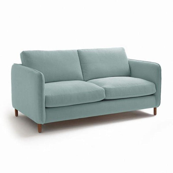 Cool Blue Linen 3-Seater Sofa Swedish Wood By Alhome - ALHOME