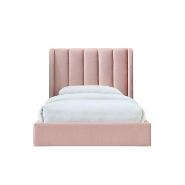 Pink Velvet Single Bed Size 120x200 By Alhome - 110110093 - ALHOME