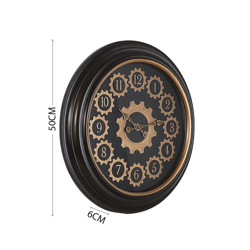 Battery Operated Plastic Round Wall Clock - Bronze, Brown And Black - 50 Cm Diameter - By Family Ship - ALHOME