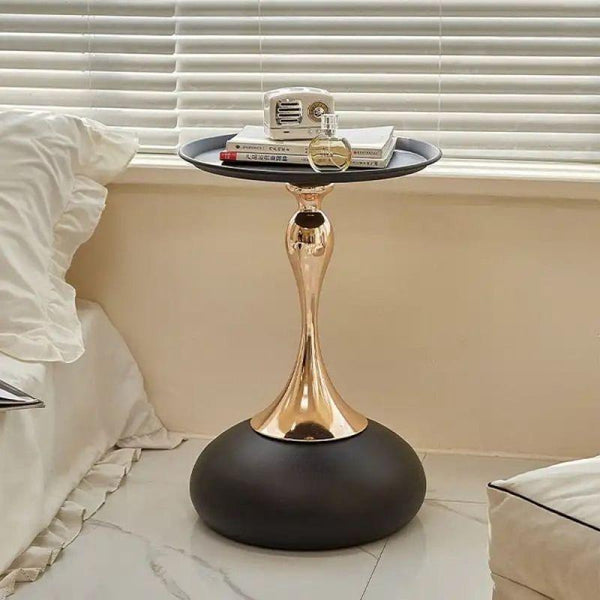 Black And Gold Metal Side Service Table By Alhome - ALHOME