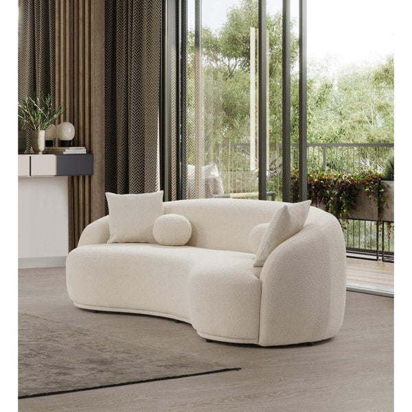 3-Seater Beige Boucl√© Sofa" By Alhome - ALHOME