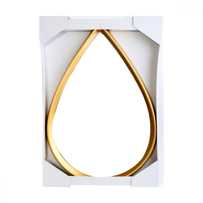 Teardrop-shaped wall mirror with frame - gold - 40x60x3.5 cm - By Family Ship - ALHOME