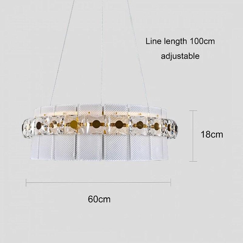 Modern Gold Chandelier - 8 Lights - 60 cm - Lamp Base Size E14 By Alhome - ALHOME