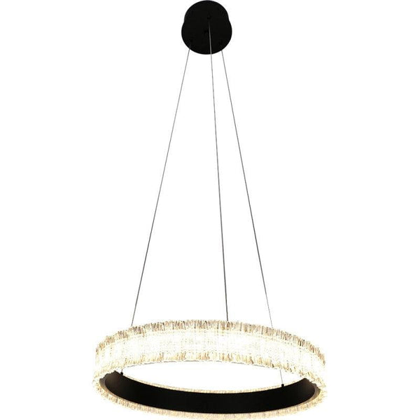 Modern Chandelier With Yellow Lighting - 30 Watts - Black By Alhome - ALHOME