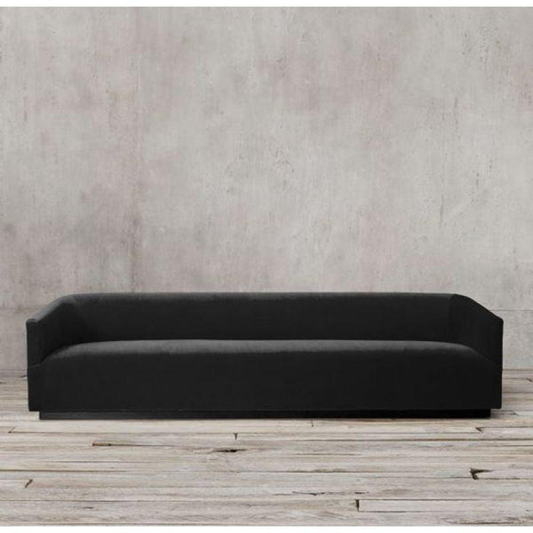 Sleek Black Velvet 3-Seater Sofa Swedish Wood By Alhome - 110110916 - ALHOME