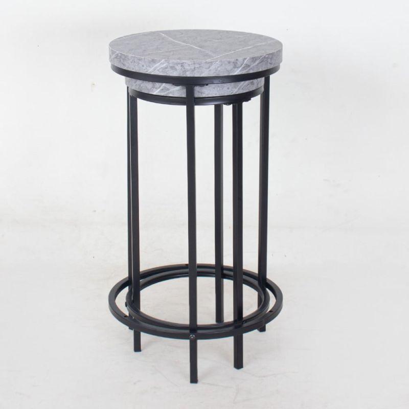 Set of Service Tables With Iron Bases And Wooden Surfaces By Alhome - ALHOME