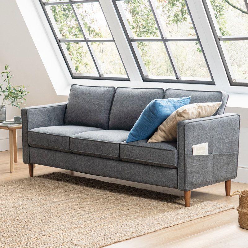 Modern Linen 3 Seater Sofa - 240x85x85 cm - By Alhome - ALHOME