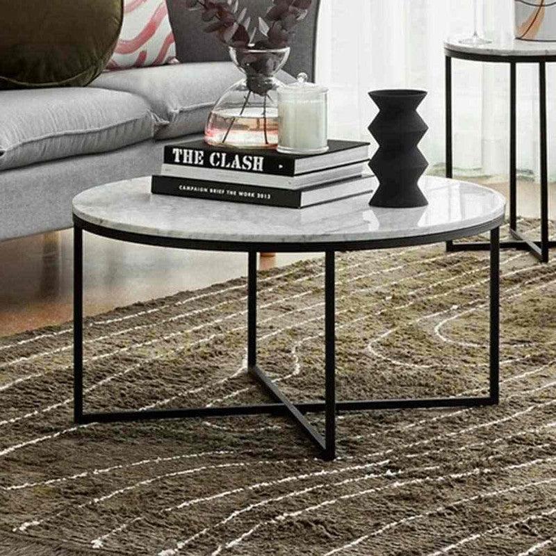 Coffee Table Black and White - 80x40 cm By Alhome - ALHOME