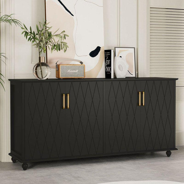 Contemporary Black Wood Buffet Table By Alhome - ALHOME