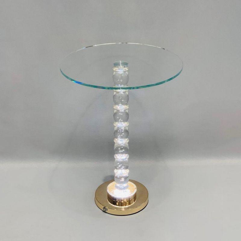 Acrylic Table With Internal Lighting And A Transparent Glass Top By Alhome - 110111986 - ALHOME